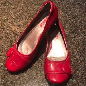 ECCO red patent leather flats sz 39